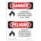 Signmission Safety Sign, OSHA Danger, 7" Height, Flammable Materials Inside Bilingual Spanish OS-DS-D-57-VS-1252 - alternate 1